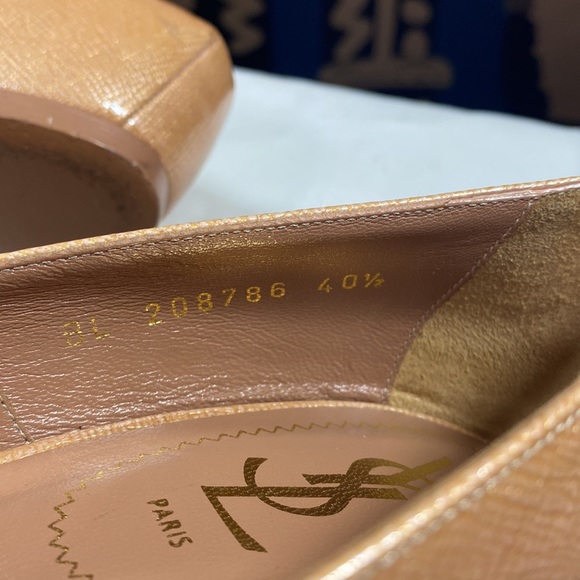 🌟🌟 YSL 9 1/2M WOMEN'S ROSE PATENT LEATHER TRIBTOO 80 PLATFORM PUMP SIZE 40 1/2 - Picture 7 of 12